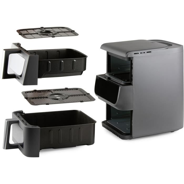 Friteuse sans huile - DOMO - Airfryer DO550FR - Double cuve 3.5 L + 6,5 L - 10 programmes - 2500 W