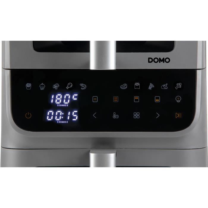 Friteuse sans huile - DOMO - Airfryer DO550FR - Double cuve 3.5 L + 6,5 L - 10 programmes - 2500 W