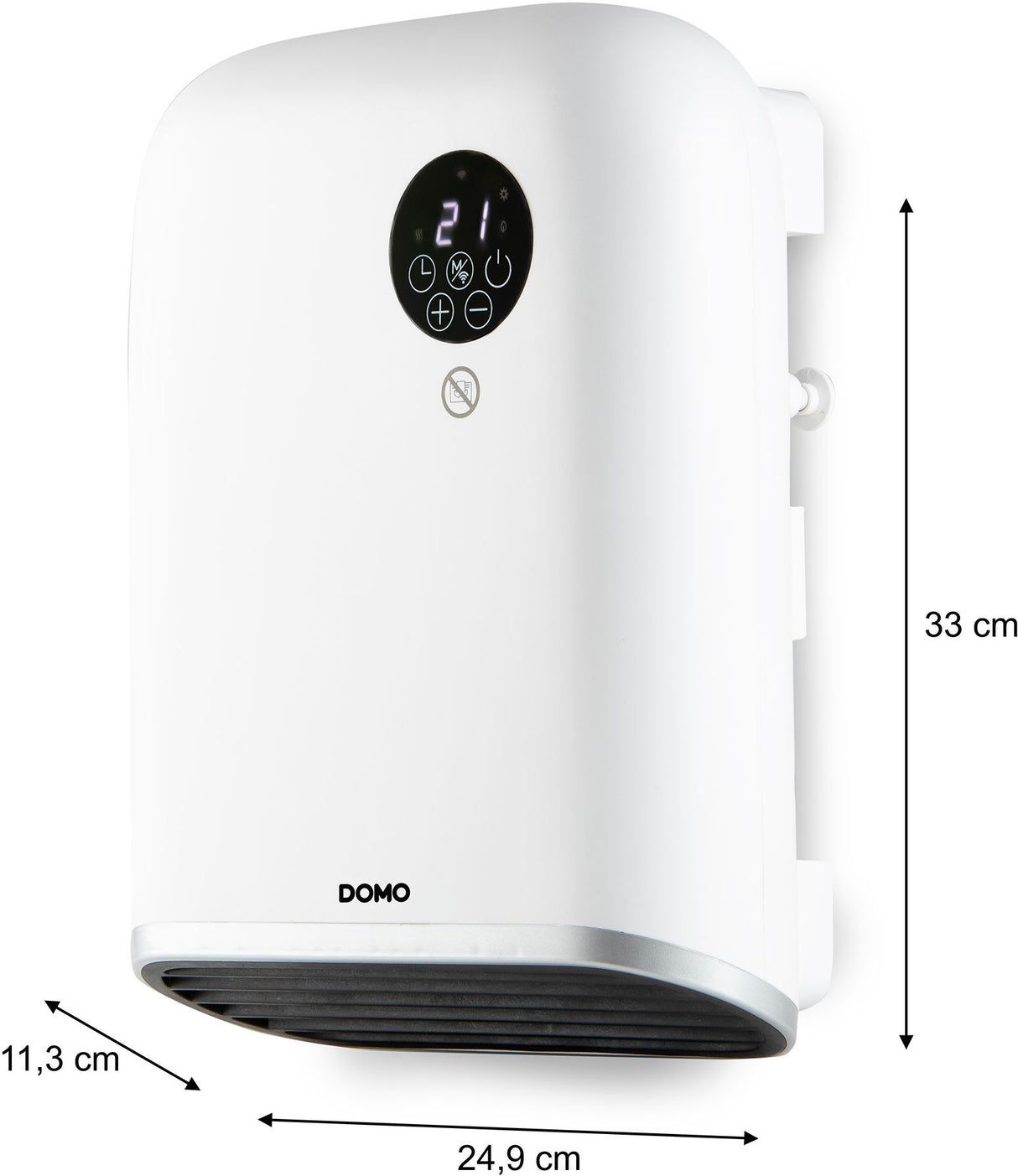 Chauffage pour salle de bain - 2000 W - Domo - DO7357F - Wifi + télécommande - Fonction éco - Ecran led - Mural / pose libre - Blanc