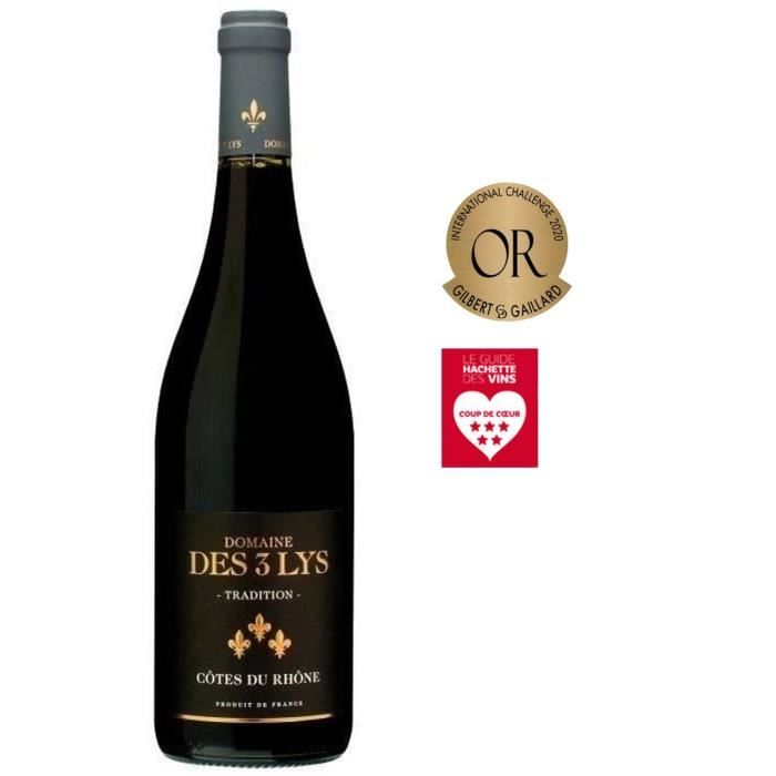 Domaine des 3 Lys Tradition 2024 Côtes du Rhône - Vin rouge de la Vallée du Rhône