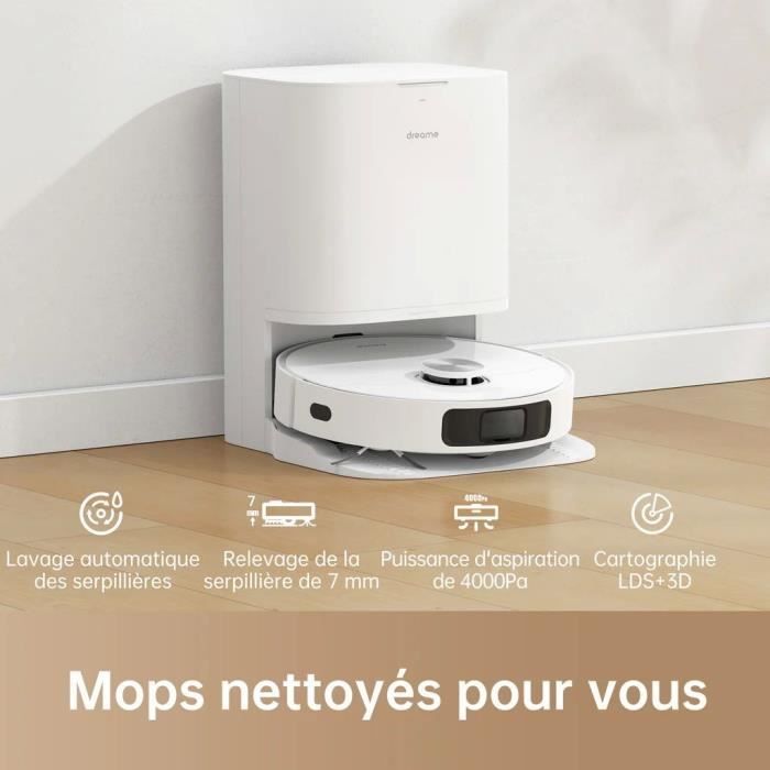 Dreame L10 PRIME - Robot Aspirateur Laveur avec Station de Vidage et Auto Nettoyage - Technologie LDS - Puissance 4000 Pa