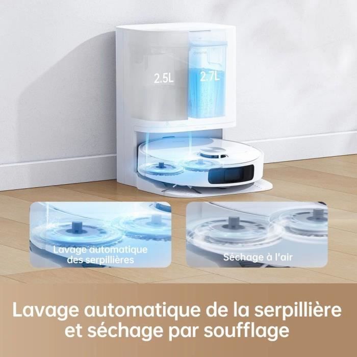 Dreame L10 PRIME - Robot Aspirateur Laveur avec Station de Vidage et Auto Nettoyage - Technologie LDS - Puissance 4000 Pa