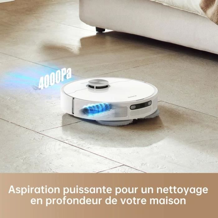 Dreame L10 PRIME - Robot Aspirateur Laveur avec Station de Vidage et Auto Nettoyage - Technologie LDS - Puissance 4000 Pa