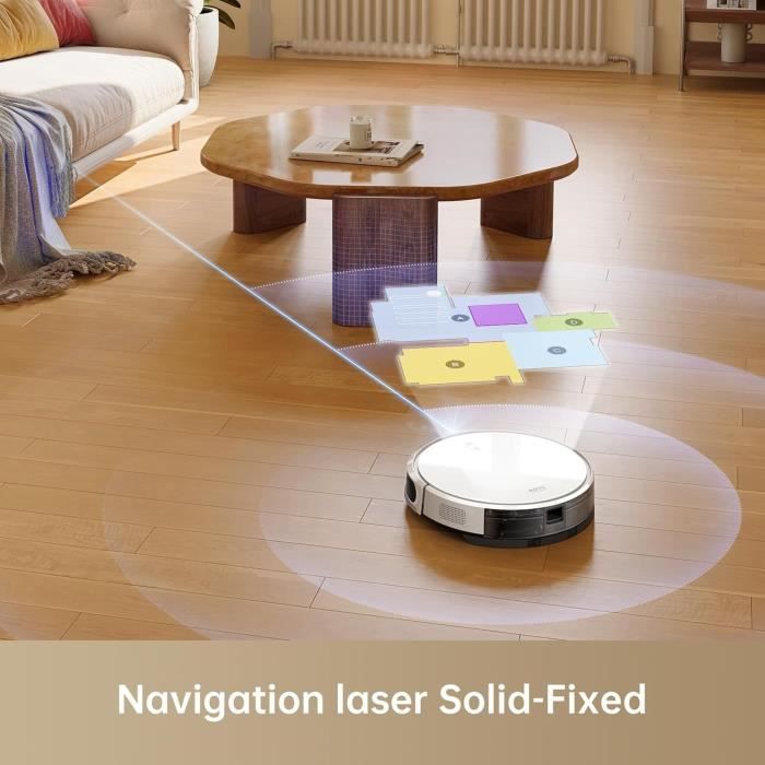 MOVA M1 - Robot Aspirateur Laveur 2 en 1 - 4500Pa - Navigation Intelligente par SoF LiDAR - Brosse multi-surfaces