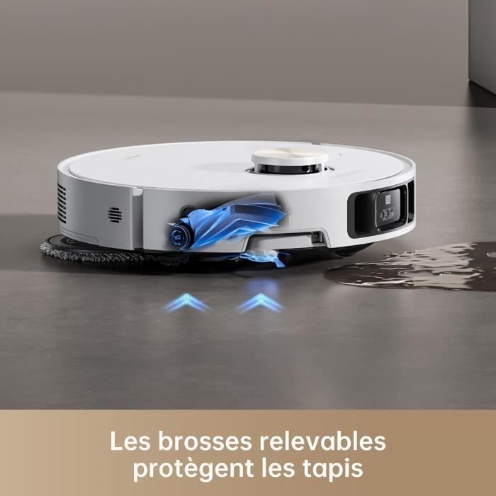 Aspirateur Robot Laveur Dreame X40 Ultra Complete avec Serpilliere a détacher et a soulever, Nettoyage extensif par Brosses