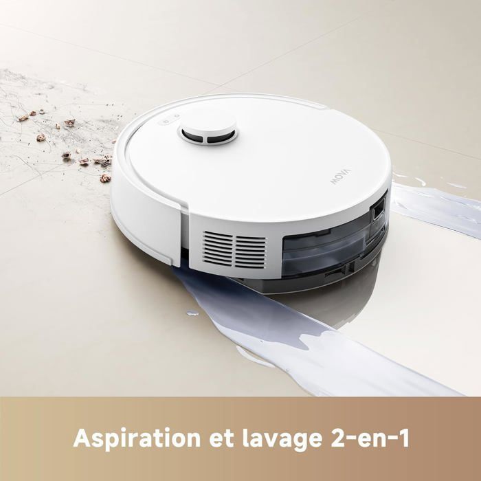 MOVA E20 Plus - Robot Aspirateur Laveur avec Vidage Automatique, Auto-vidangeable Pendant 90 Jours, 5000Pa