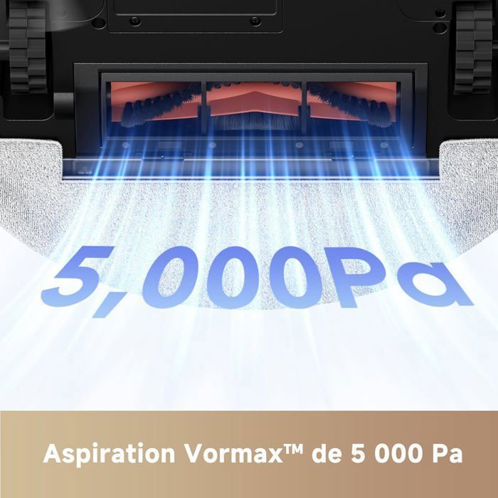 MOVA E20 Plus - Robot Aspirateur Laveur avec Vidage Automatique, Auto-vidangeable Pendant 90 Jours, 5000Pa