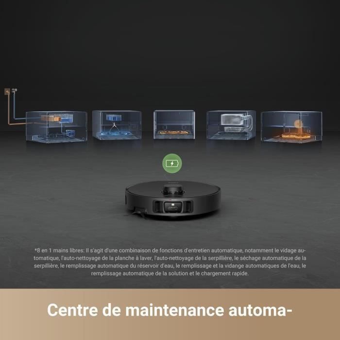 DREAME X40 Master Robot Aspirateur avec Station de Base 8 en 1 Compacte de 28 cm, Remplissage et vidange Automatiques
