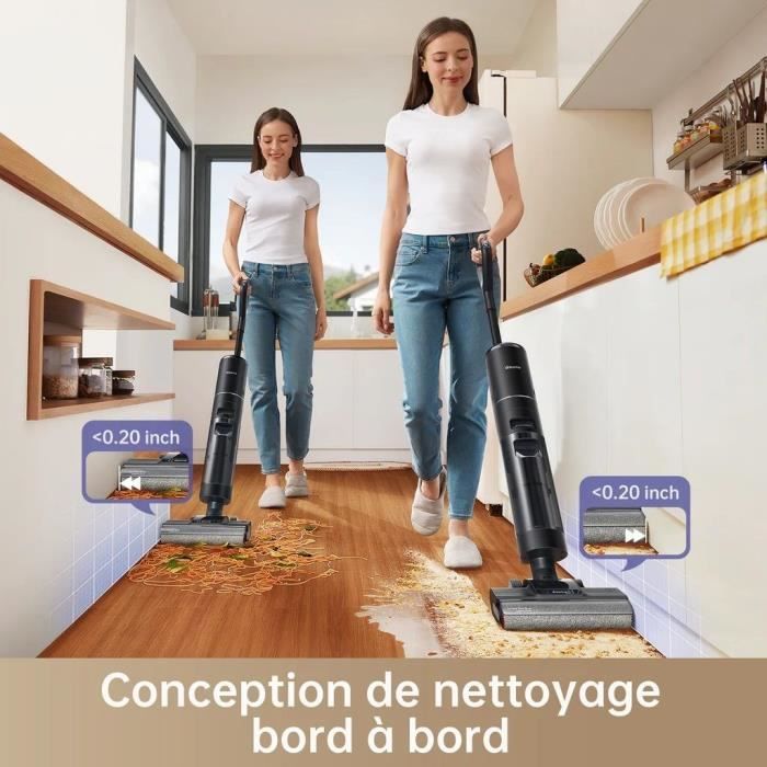 Dreame H12 Pro Aspirateur Balai Nettoyeur Intelligent Sec et Humide sans Fil, Autonettoyage Brosse, Écran LED, Réservoir Eau 900 ML