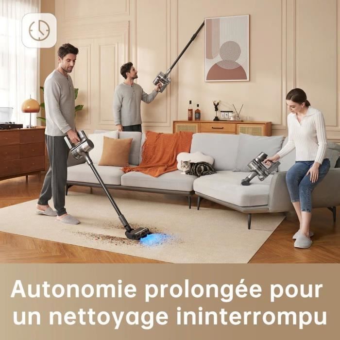 Aspirateur Balai sans Fil DREAME R20 - Puissant 190 AW - Autonomie 90min - Détection de saleté - Affichage LED - Lumieres Bleues