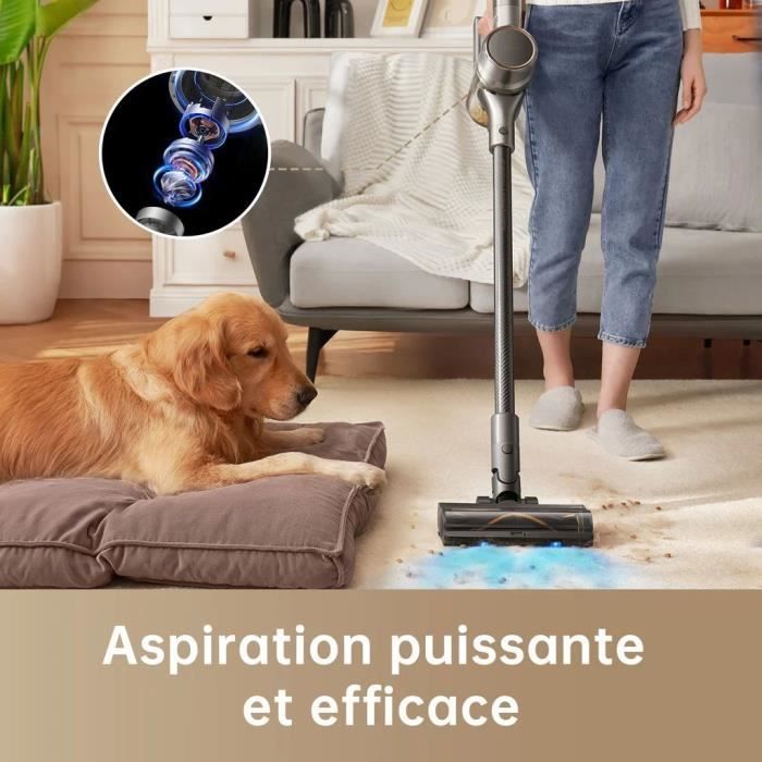 Aspirateur Balai sans Fil DREAME R20 - Puissant 190 AW - Autonomie 90min - DÈtection de saletÈ - Affichage LED - Lumieres Bleues