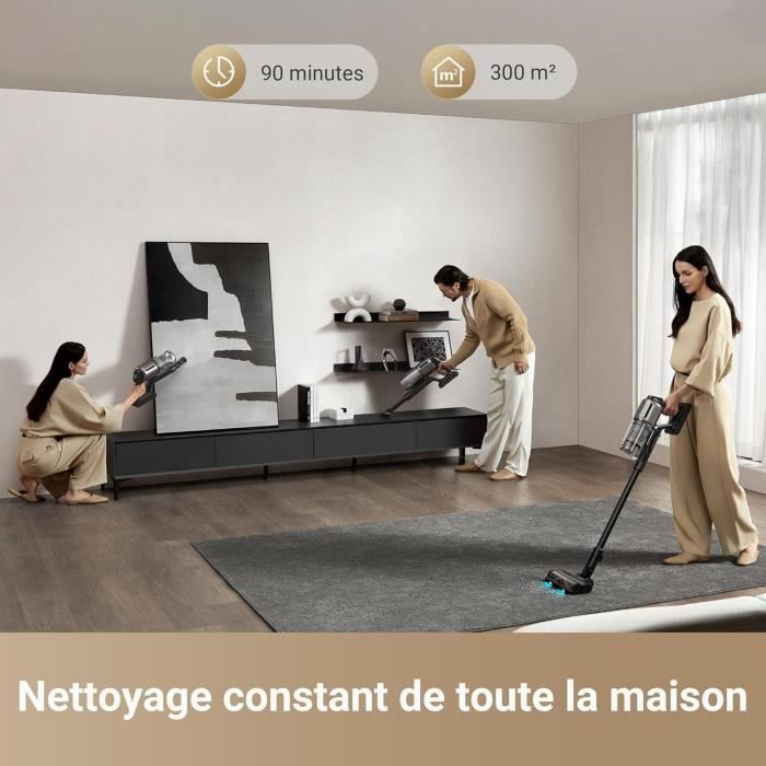 DREAME Z30 - Aspirateur Balai sans Fil - Puissance 310 AW - Autonomie 90 Min - Technologie de Détection de Poussiere