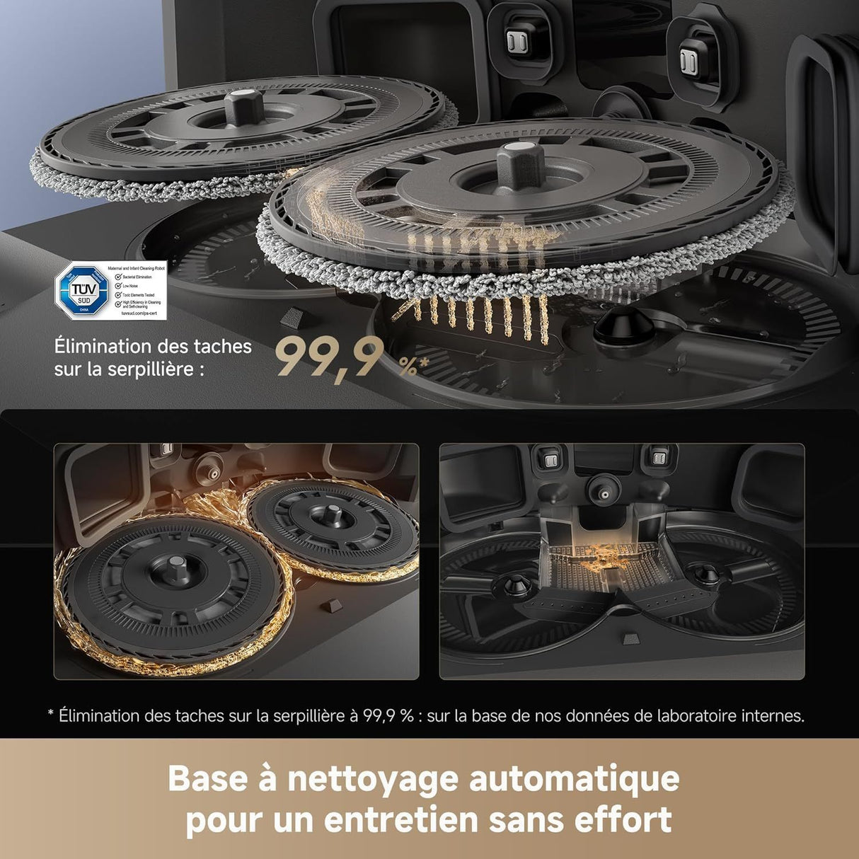 DREAME L40s Pro Ultra Robot Aspirateur - 19 000 Pa - Brosse Double HyperStream - Nettoyage a la serpilliere a l'eau chaude a 75°C
