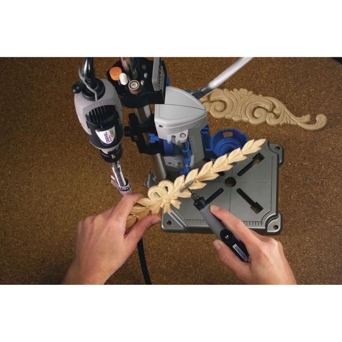 Support vertical de perceuse a colonne DREMEL 220 - Acier - RÈglage par incrÈments de 15 degrÈs