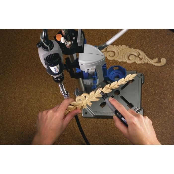 Support vertical de perceuse a colonne DREMEL 220 - Acier - RÈglage par incrÈments de 15 degrÈs