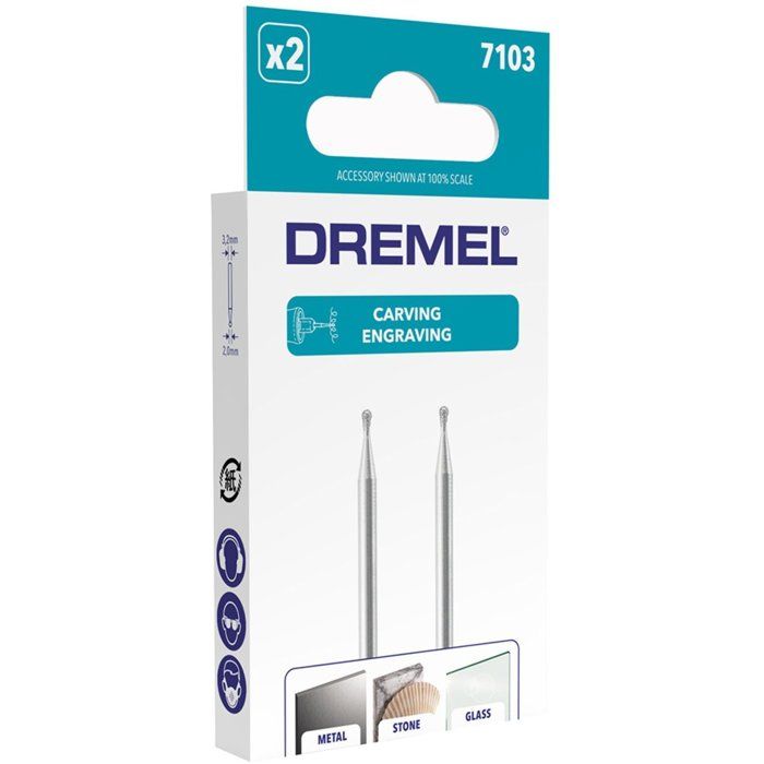 DREMEL Lot de 2 pointes diamantées 2mm 7103