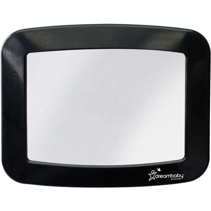 Grand miroir rÈtroviseur rectangulaire - DREAMBABY - RÈglable pour siege arriere - 20 x 24 cm - Noir