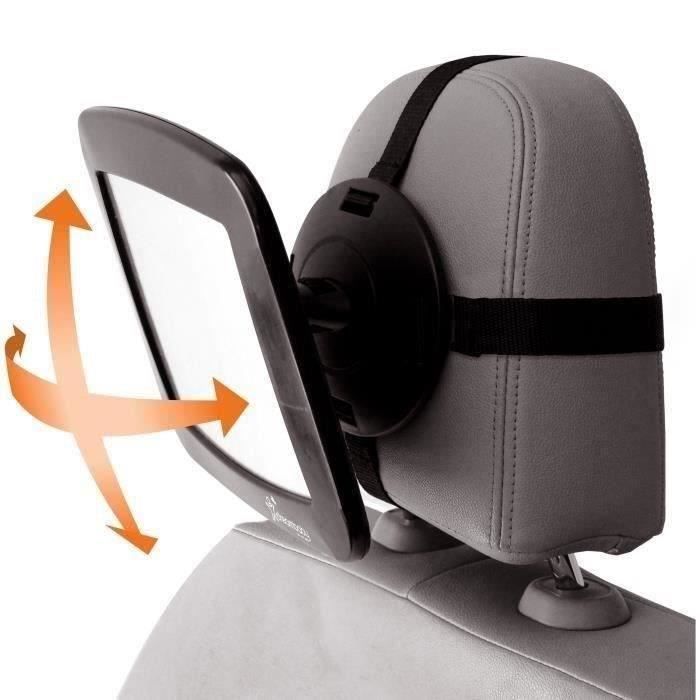 Grand miroir rÈtroviseur rectangulaire - DREAMBABY - RÈglable pour siege arriere - 20 x 24 cm - Noir