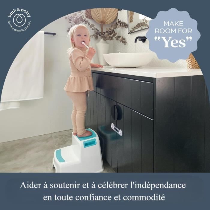 Tabouret marchepied - DREAMBABY - 2 UP - Antidérapant et texturé - Jusqu'a 80 kg pour les petits et les adultes - Aqua