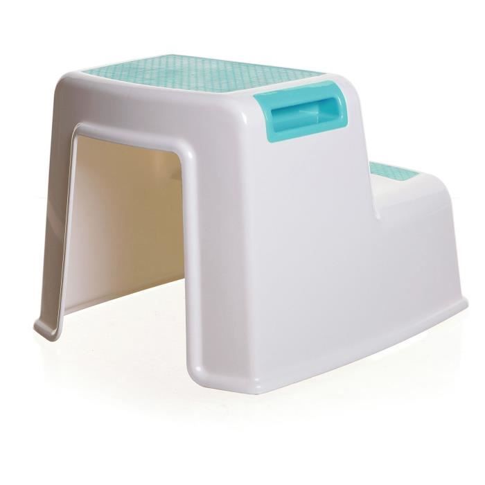 Tabouret marchepied - DREAMBABY - 2 UP - AntidÈrapant et texturÈ - Jusqu'a 80 kg pour les petits et les adultes - Aqua