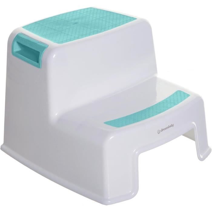Tabouret marchepied - DREAMBABY - 2 UP - Antidérapant et texturé - Jusqu'a 80 kg pour les petits et les adultes - Aqua