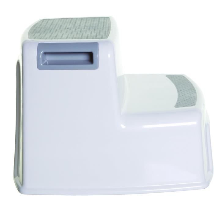 Tabouret marchepied - DREAMBABY - 2 Up - AntidÈrapant et texturÈ - Jusqu'a 80 kg pour les petits et les adultes - Gris