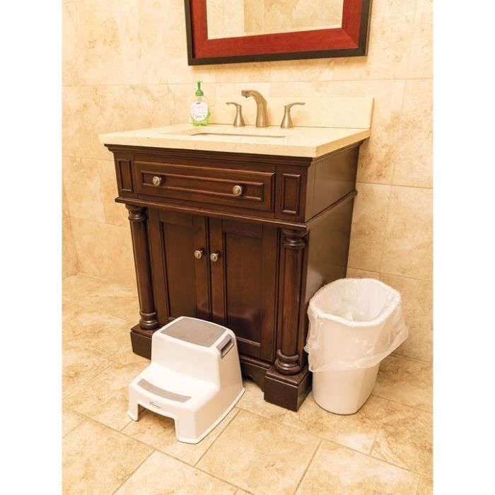 Tabouret marchepied - DREAMBABY - 2 Up - AntidÈrapant et texturÈ - Jusqu'a 80 kg pour les petits et les adultes - Gris