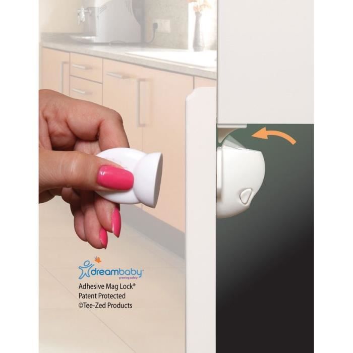 DREAMBABY Mag Lock AdhÈsif - 8 verrous de protection adhÈsif + 1 clÈ