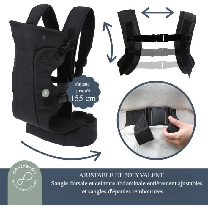 Porte-bébé ajustable 3-1 - DREAMBABY - JOURNEY - Confortable et polyvalent - Nouveau-né a enfant jusqu'a 15 kg - Noir