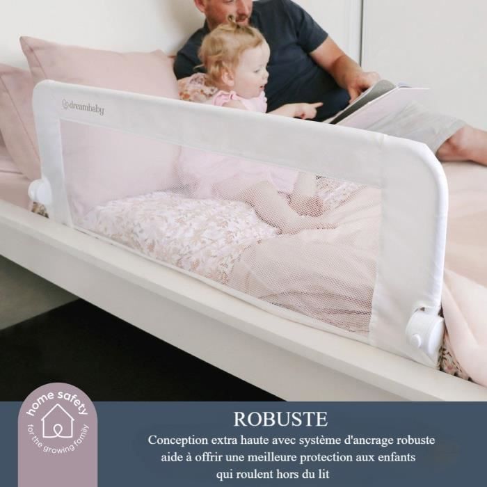 Barriere de lit Dreambaby Maggie - lits encastrés et aux lits plats- Mesurant 110 cm de large et 50 cm de haut