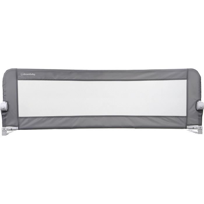 Barriere de lit Dreambaby Nicole - lits encastrés et aux lits plats- Mesurant 150 cm de large et 50 cm de haut - Gris
