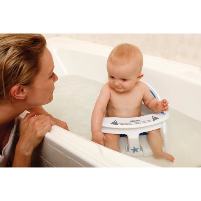 Siege de bain - DREAMBABY - Super confortable - Indicateur de dÈtection de chaleur - 6 a 24 mois jusqu'a 13 kg - Blanc