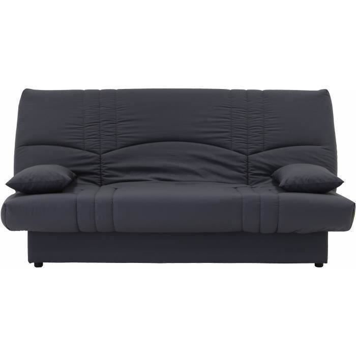Canapé convertible clic clac 3 places - Tissu Gris anthracite - L 190 x P 92 cm - DREAM - Style Contemporain