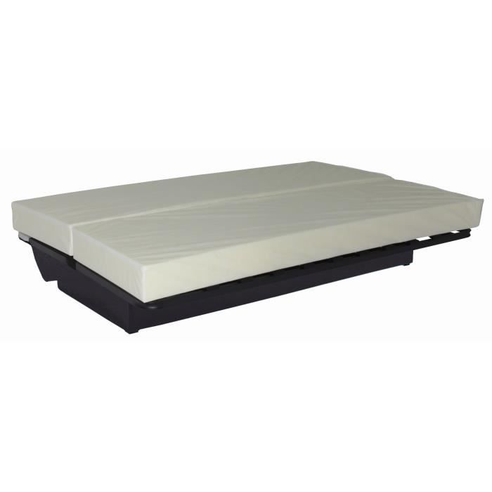 Canapé convertible clic clac 3 places - Tissu Gris anthracite - L 190 x P 92 cm - DREAM - Style Contemporain