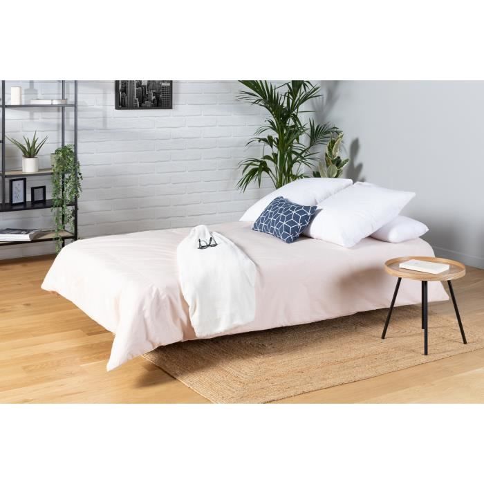 Canapé convertible clic clac 3 places - Tissu motif Bikini bleu - L 190 x P 92 cm - DREAM - Style Contemporain