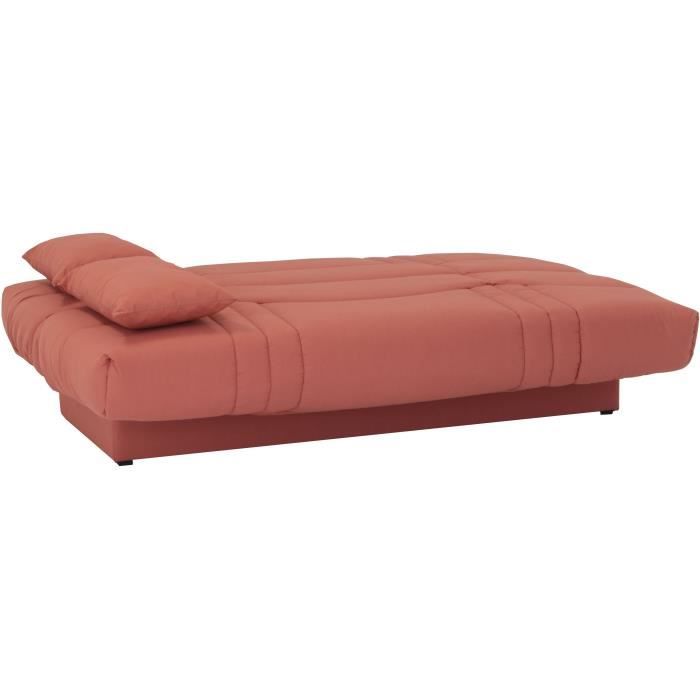 Canapé convertible clic clac 3 places - Tissu Terracotta - L 190 x P 92 cm - DREAM - Style Contemporain