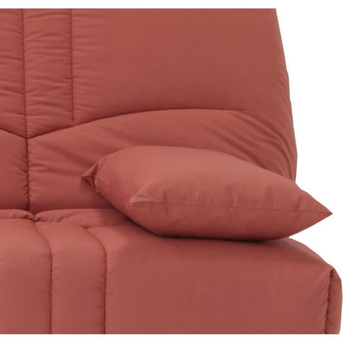 Canapé convertible clic clac 3 places - Tissu Terracotta - L 190 x P 92 cm - DREAM - Style Contemporain