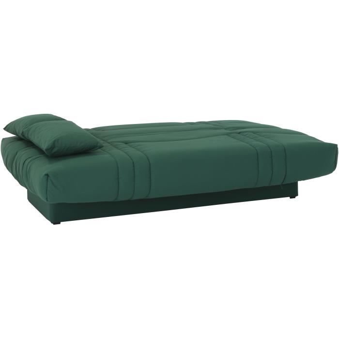 Canapé convertible clic clac 3 places - Tissu Vert foret - L 190 x P 92 cm - DREAM - Style Contemporain