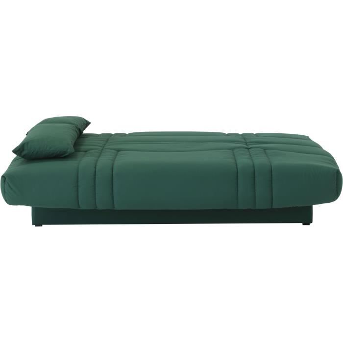 Canapé convertible clic clac 3 places - Tissu Vert foret - L 190 x P 92 cm - DREAM - Style Contemporain