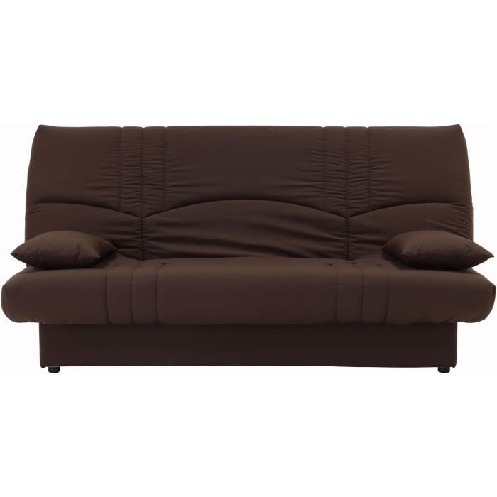 Canapé convertible clic clac 3 places - Tissu couleur Chocolat - L 190 x P 92 cm - DREAM - Style Contemporain