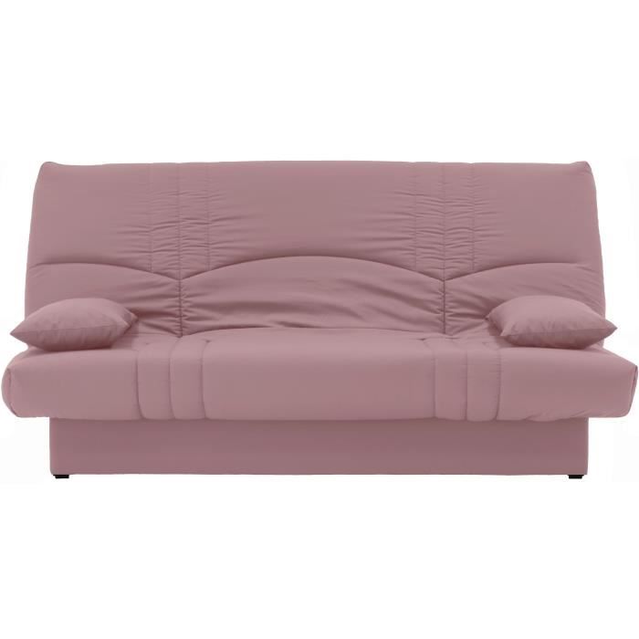 Canapé convertible clic clac 3 places - Tissu Rose - L 190 x P 92 cm - DREAM - Style Contemporain