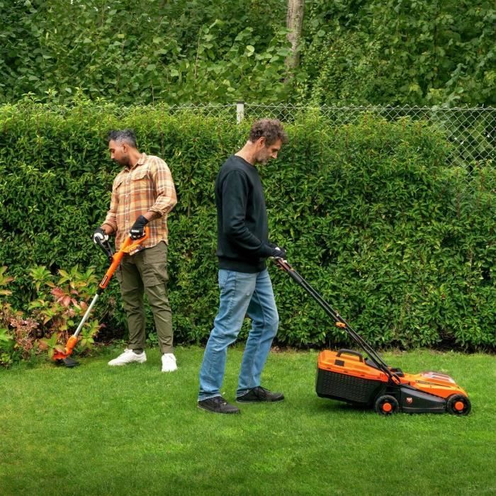 Pack Tondeuse BRUSHLESS 20V 33cm de coupe + coupe-bordures + taille-haies - DUAL POWER - POWDPGBOX25 - 1 batterie 20V 3Ah + chargeur