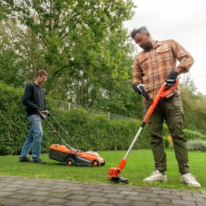 Pack Tondeuse BRUSHLESS 20V 33cm de coupe + coupe-bordures + taille-haies - DUAL POWER POWDPGBOX25A - 2 batteries 20V 3Ah + chargeur