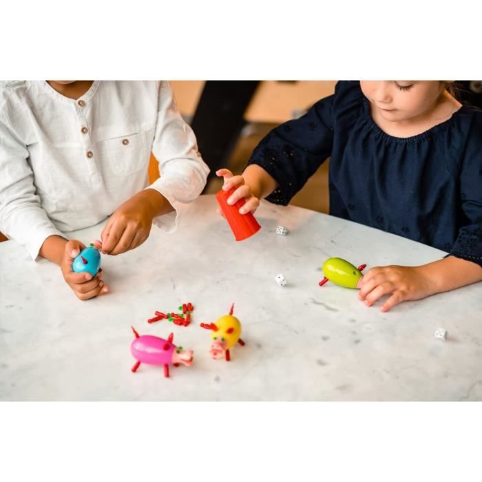LE COCHON QUI RIT - PAR 4 - Jeu de société - DUJARDIN - Rassemblez votre cochon en lançant les dés dans ce jeu familial !