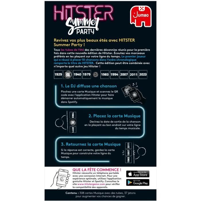 Hitster Summer - Jeu de société - DUJARDIN - a partir de 16 ans - Ambiance - 2 joueurs ou plus