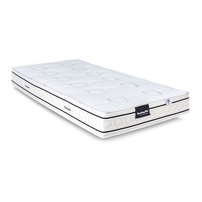 Matelas 90x190 marque DUNLOPILLO - Hauteur 21 cm Latex - Aération naturelle - 7 zones- Soutien Équilibré - Fabriqué en France