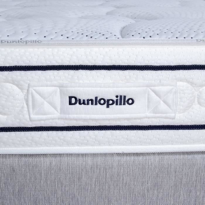 Matelas 90x190 marque DUNLOPILLO - Hauteur 21 cm Latex - Aération naturelle - 7 zones- Soutien Équilibré - Fabriqué en France