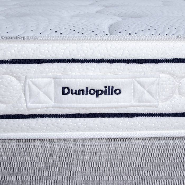 Ensemble matelas sommier 180x200 (2x90)marque DUNLOPILLO Hauteur 21 cm- Latex -7 zones - Soutien Équilibré - Fabriqué en France