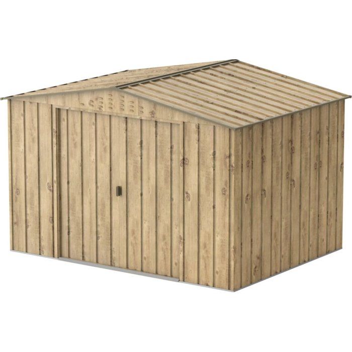 Abri de jardin en métal imitation bois - DURAMAX - 7,75m² + kit d'ancrage - Epaisseur 0,33 mm