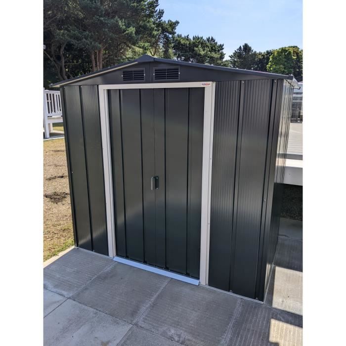 Abri de jardin - Métal - DURAMAX - 2,47 m˛ - 0,33 mm - Anthracite - DUECO64PR